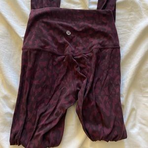 Maroon printed Lululemon leggings